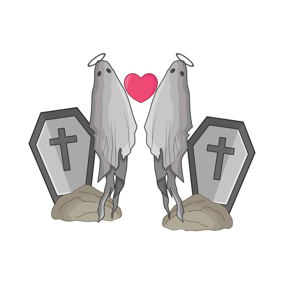 illustration of ghost couple vector