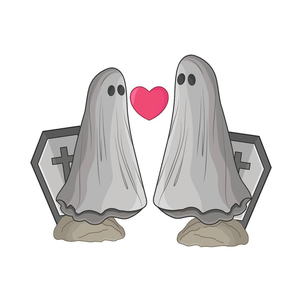 illustration of ghost couple vector