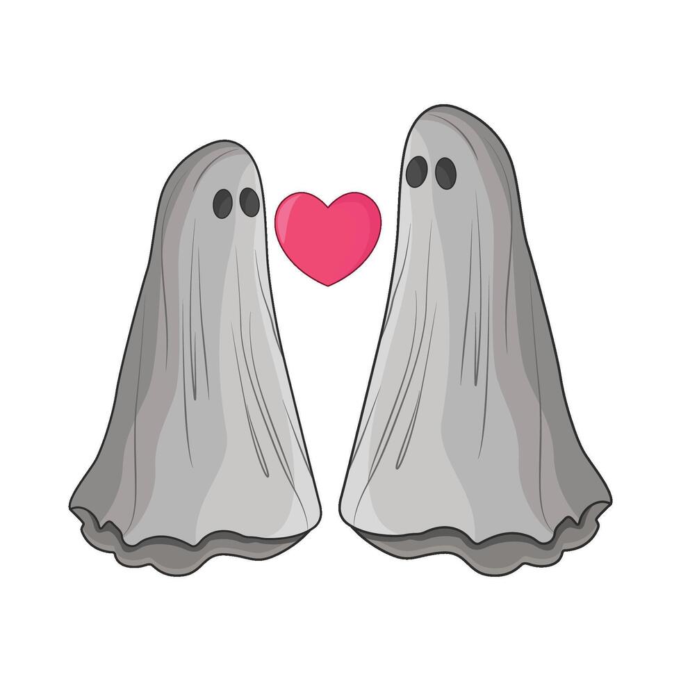 illustration of ghost couple vector