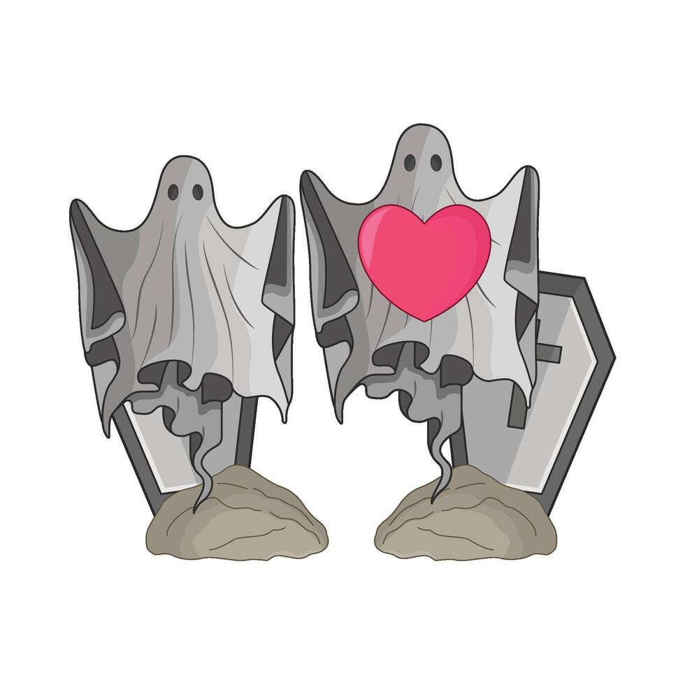 illustration of ghost couple vector