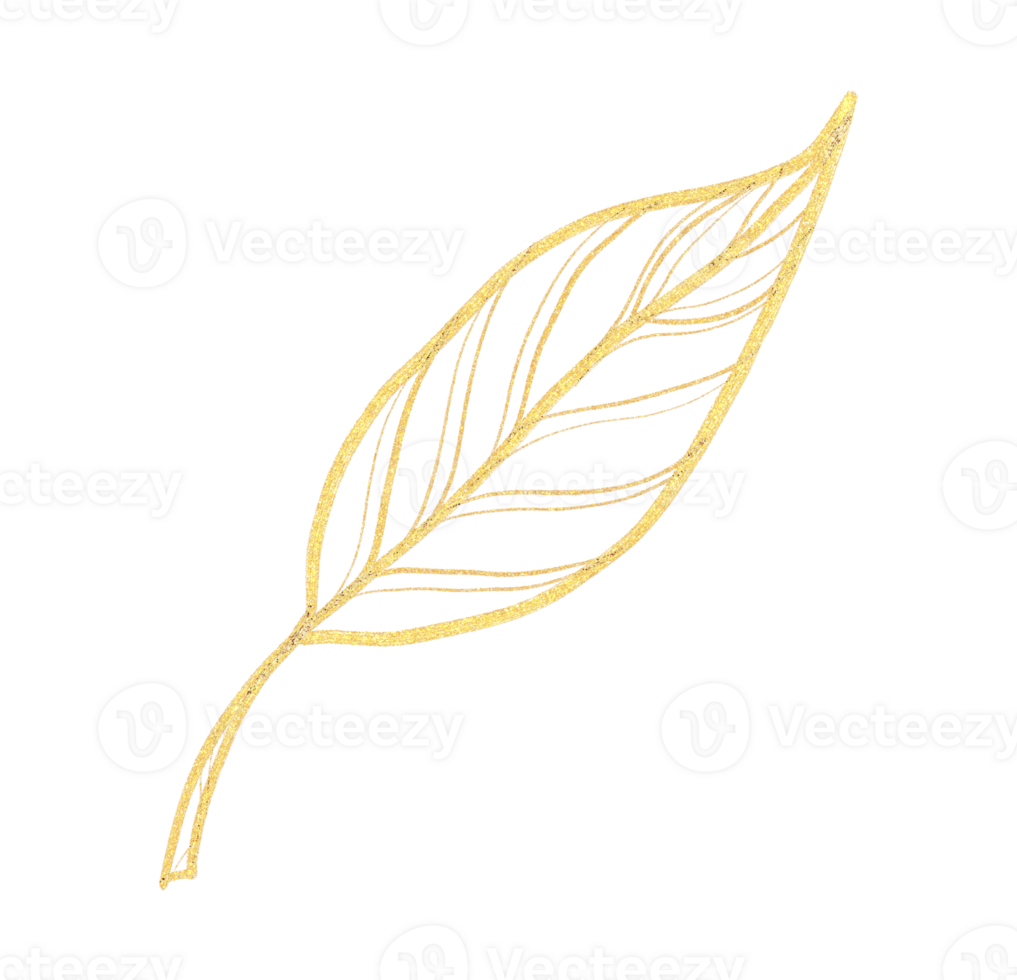 Gold leaf isolated on white background png