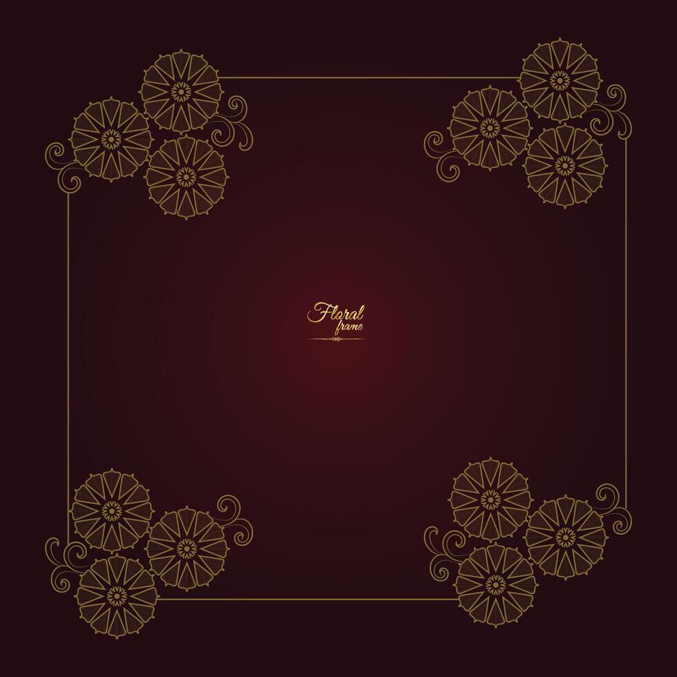 Decorative floral Gold frame and border Frame vector