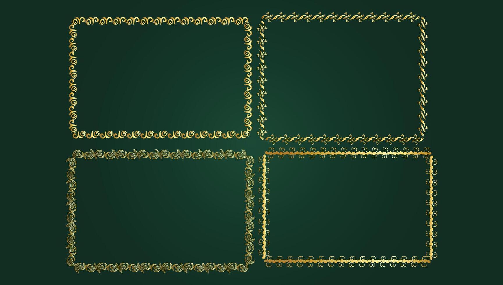 Gold frame beautiful retro background design and pattern Frame vector