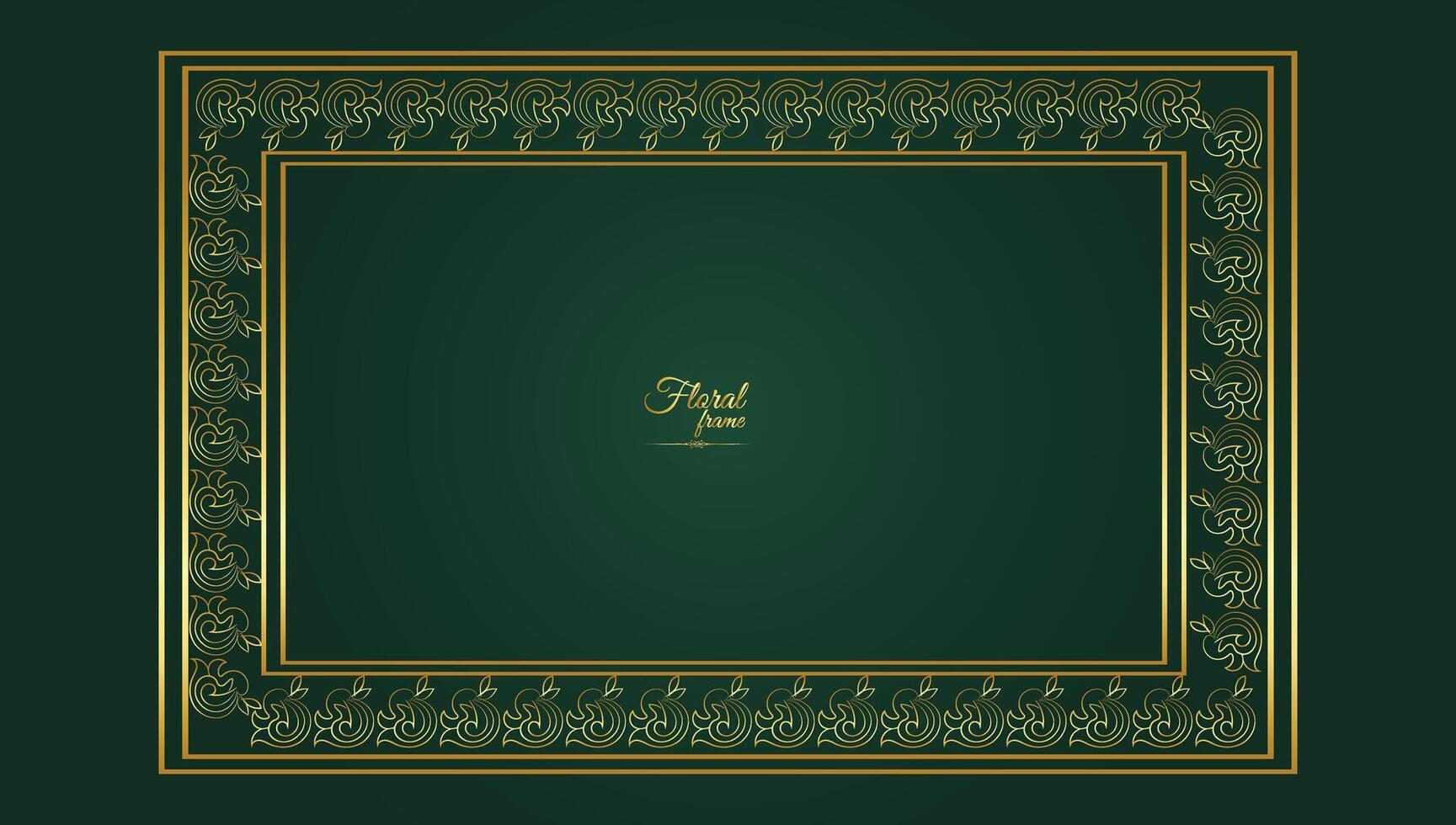 Decorative floral Gold frame and border Frame vector