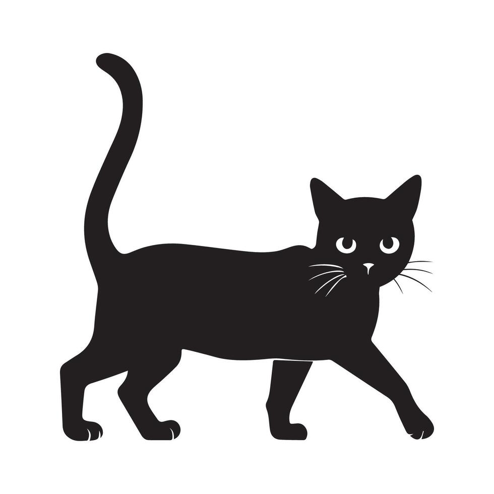 Black cat art silhouette vector