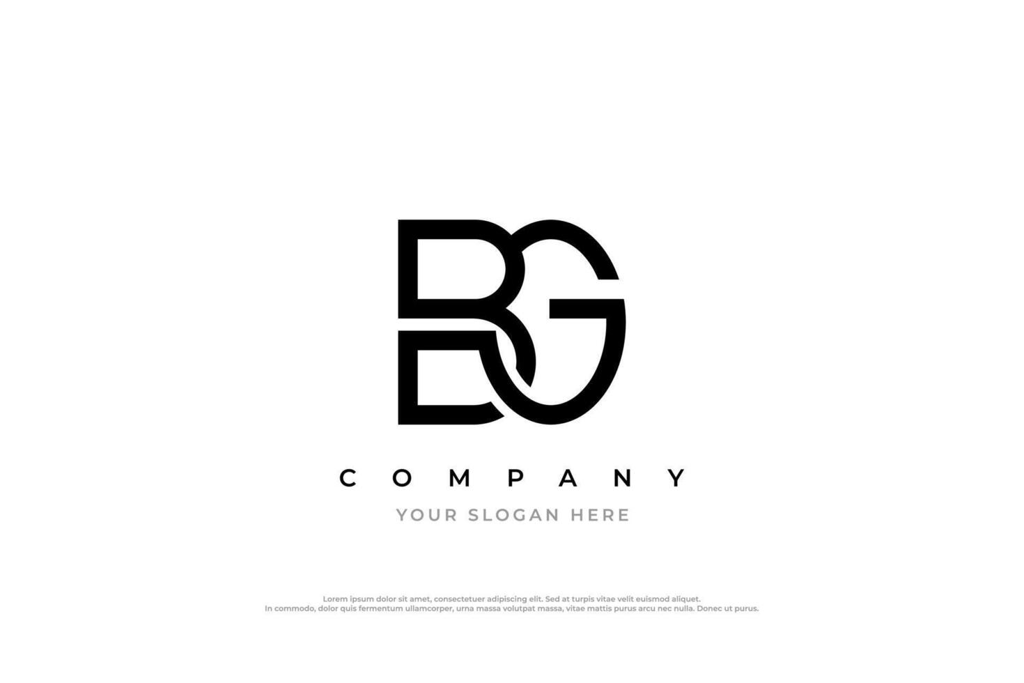 Initial Letter BG Logo Design vector