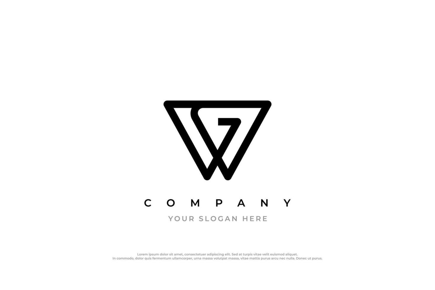 Initial Letter GW or WG Logo Design vector