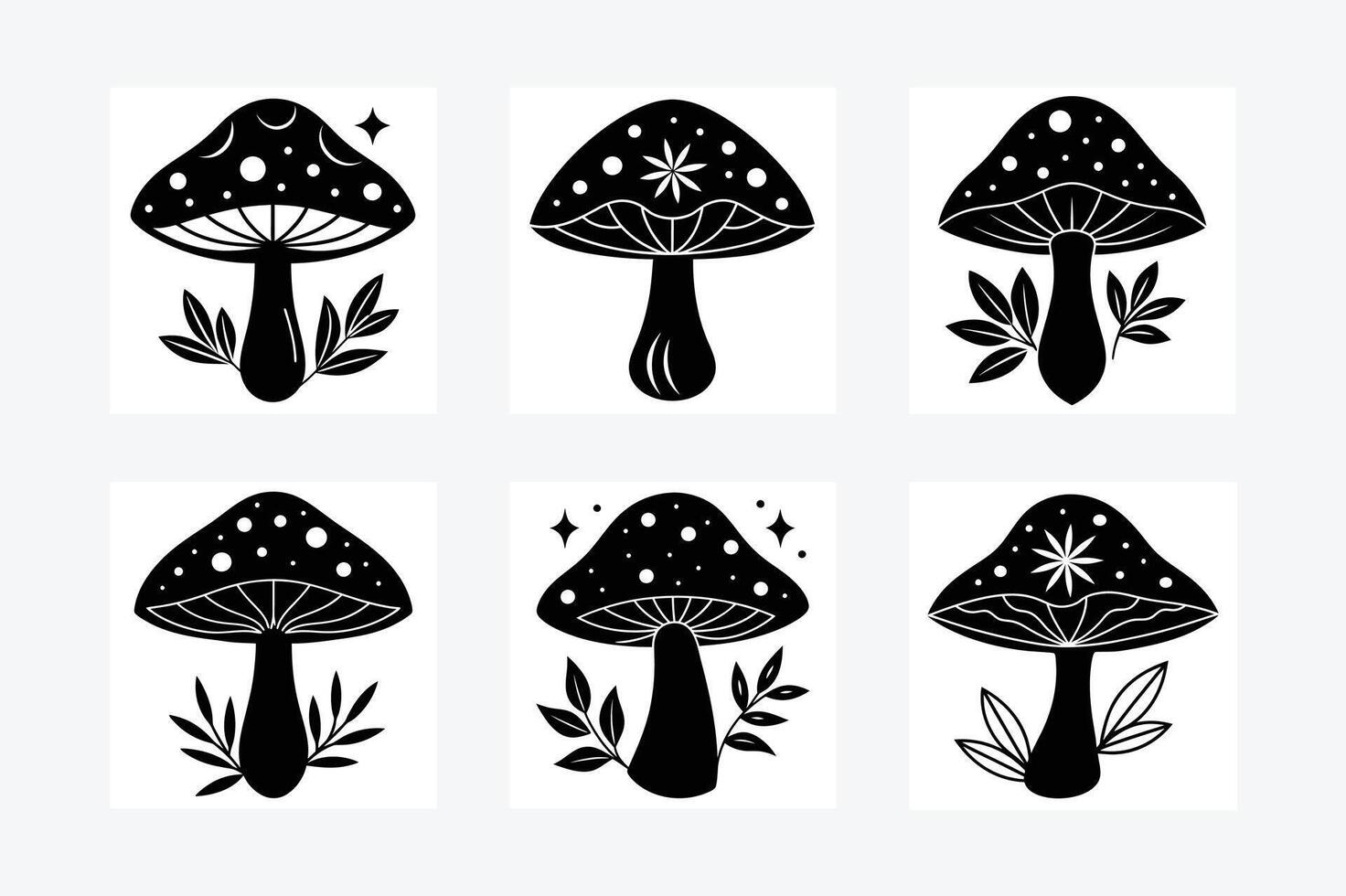 Mushroom Silhouette illustration vector