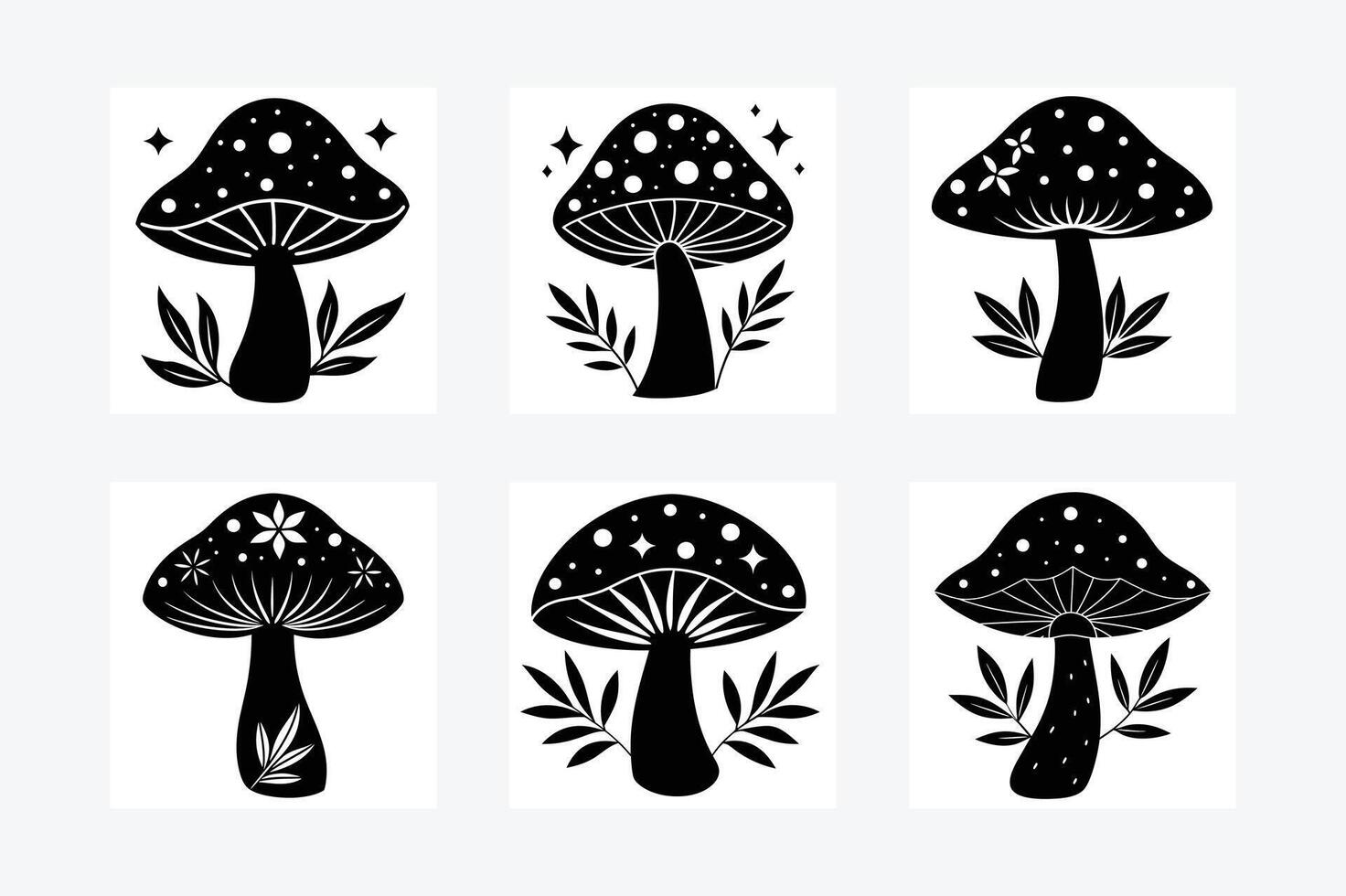 Mushroom Silhouette illustration vector