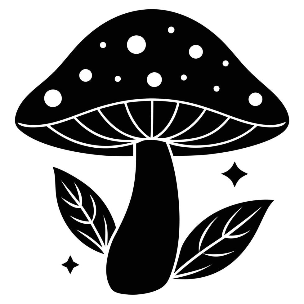 Mushroom Silhouette illustration vector