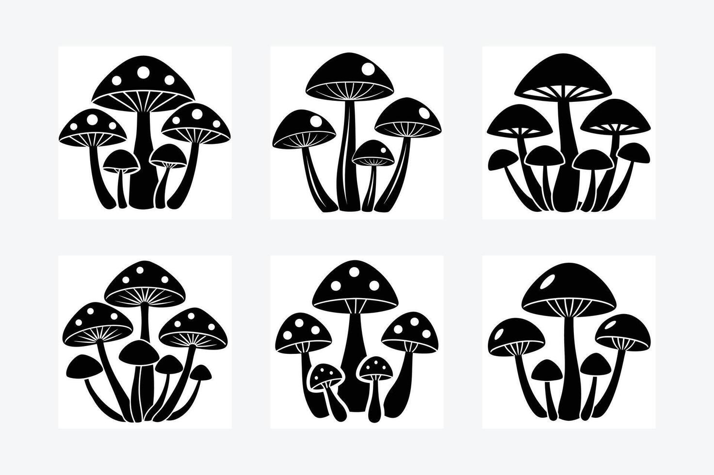 Mushroom Silhouette illustration vector