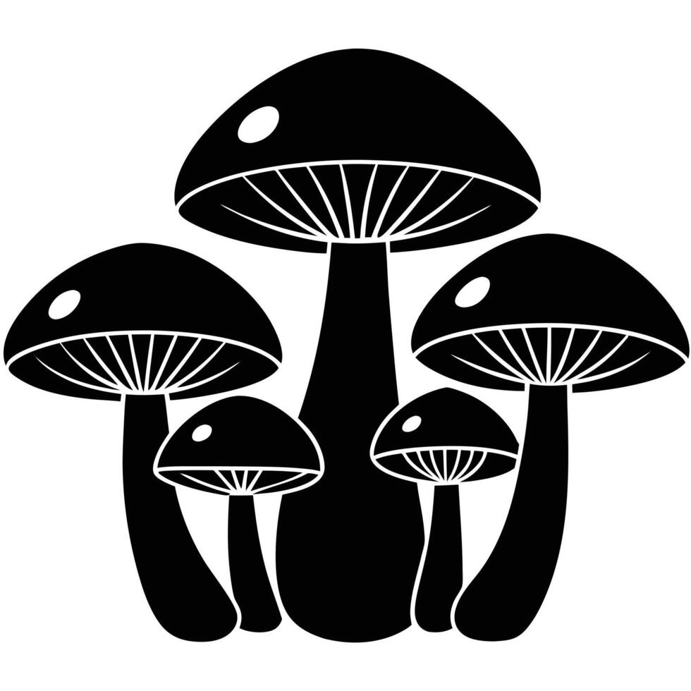 Mushroom Silhouette illustration vector