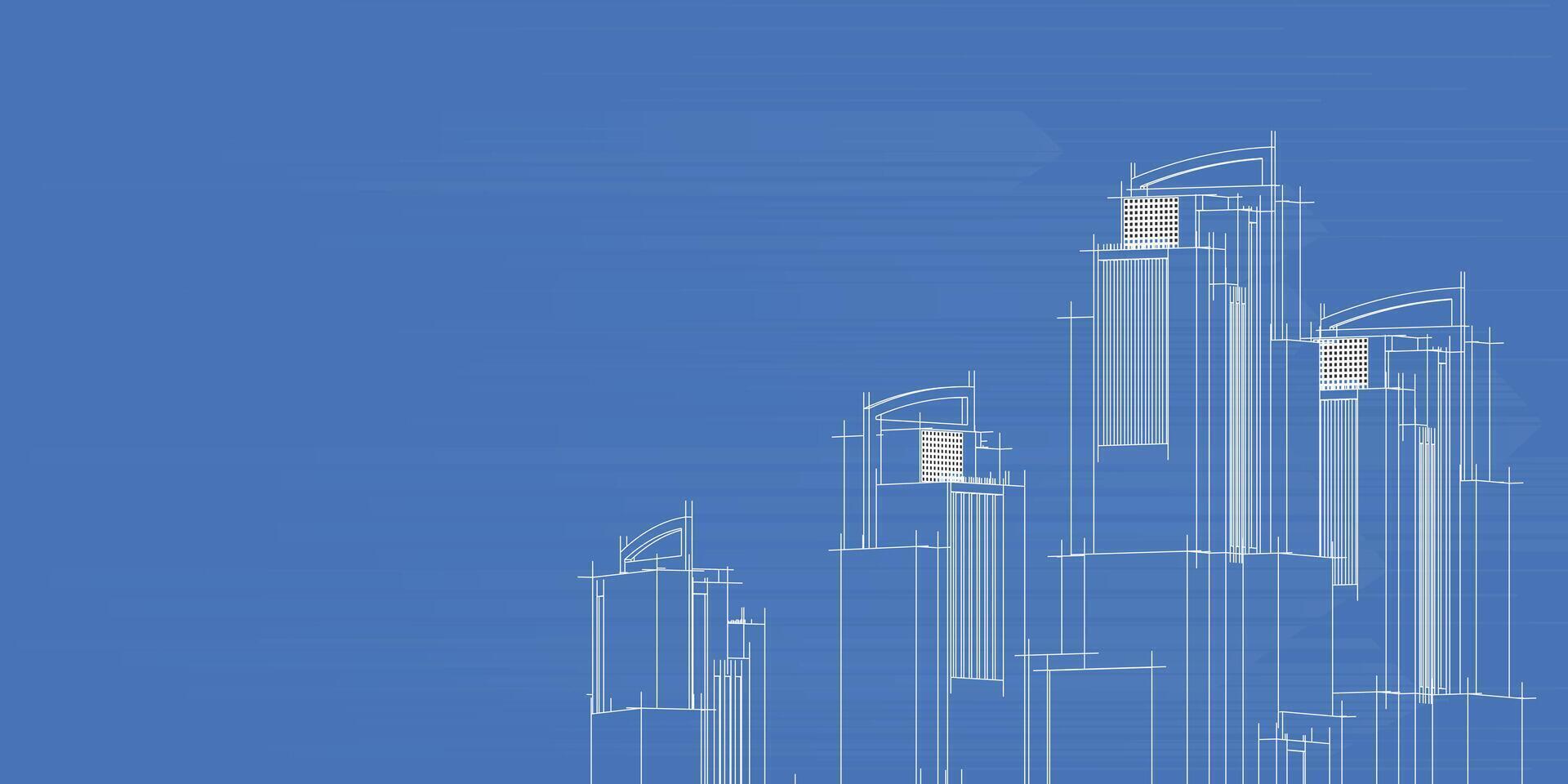 abstract architectural drawing that captures the essence of a cityscape and skyline in a unique and creative design. vector