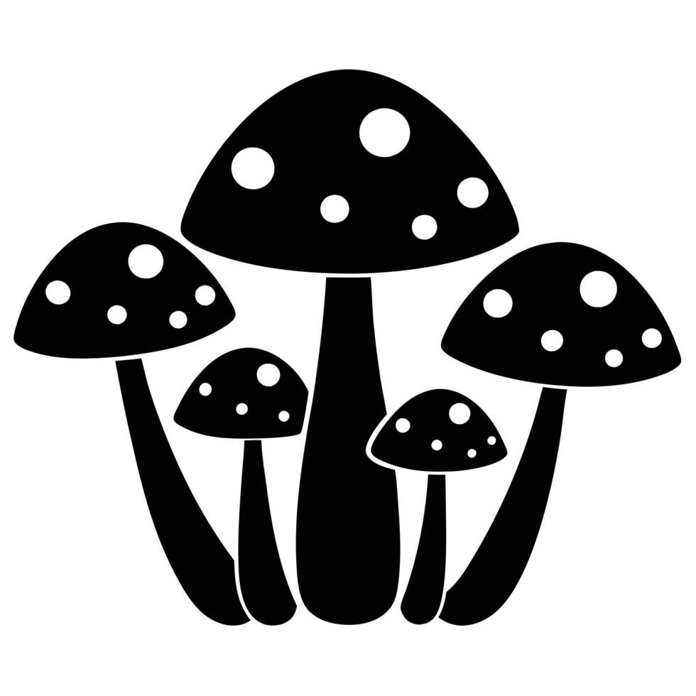 Mushroom Silhouette illustration vector