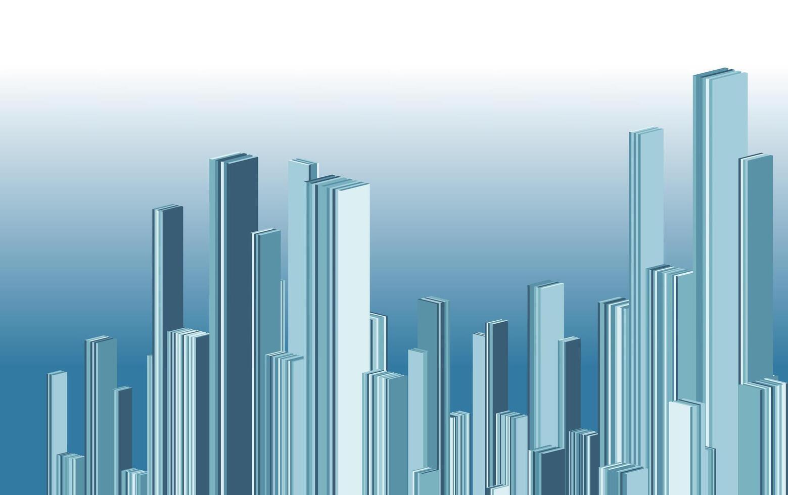 Modern Metropolis Cityscape with Skyscrapers, Illustrated Background vector