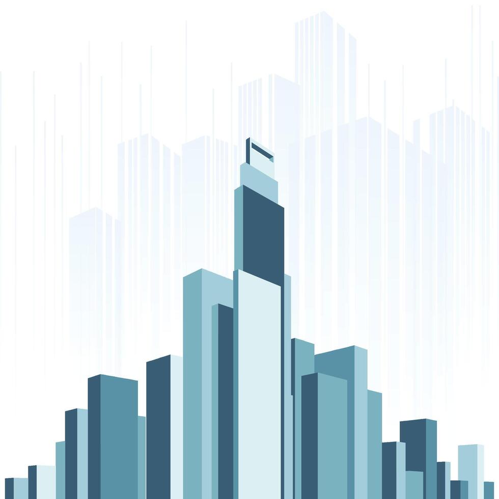 Modern Metropolis Cityscape with Skyscrapers, Illustrated Background vector