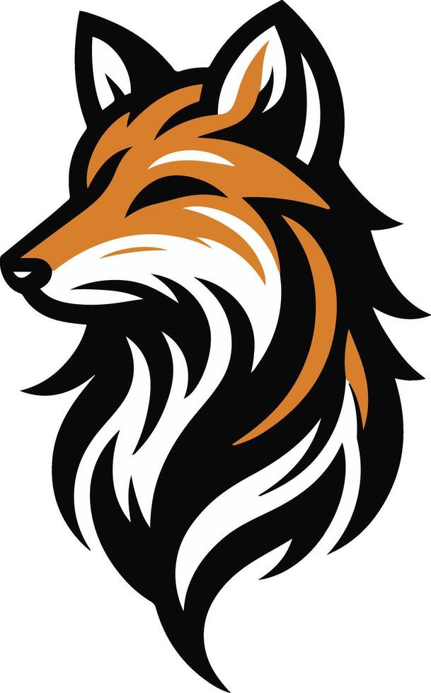 fox head clip art illustration vector