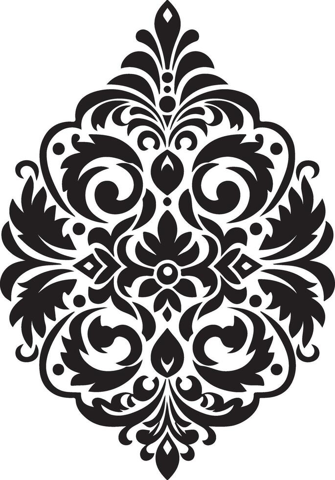 a black and white design with a floral pattern vector