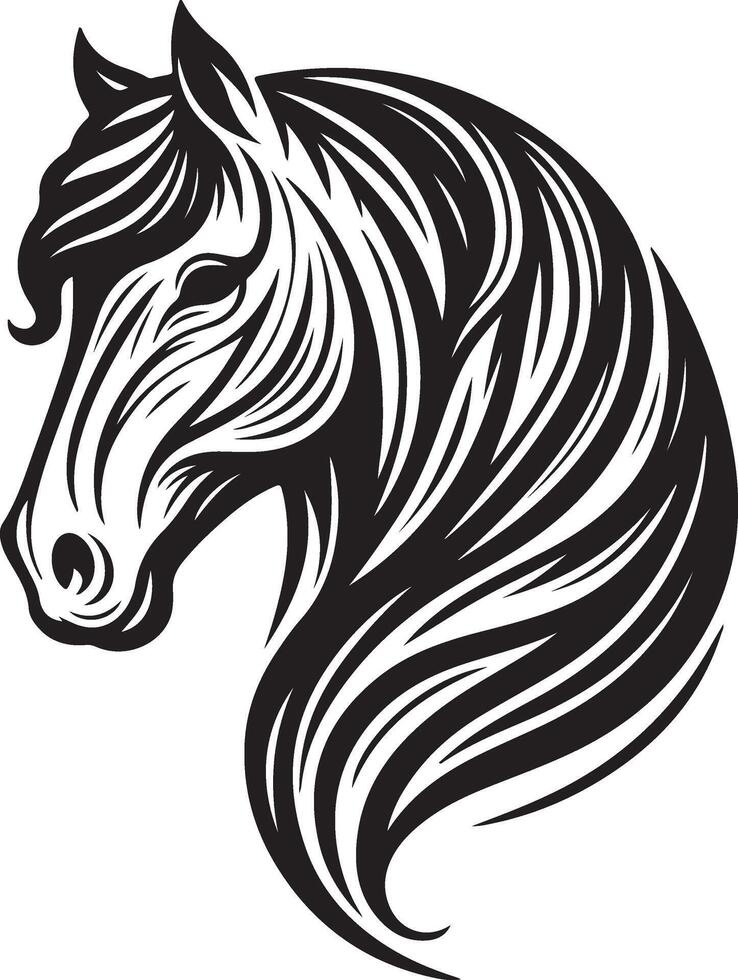 horse head illustration vector