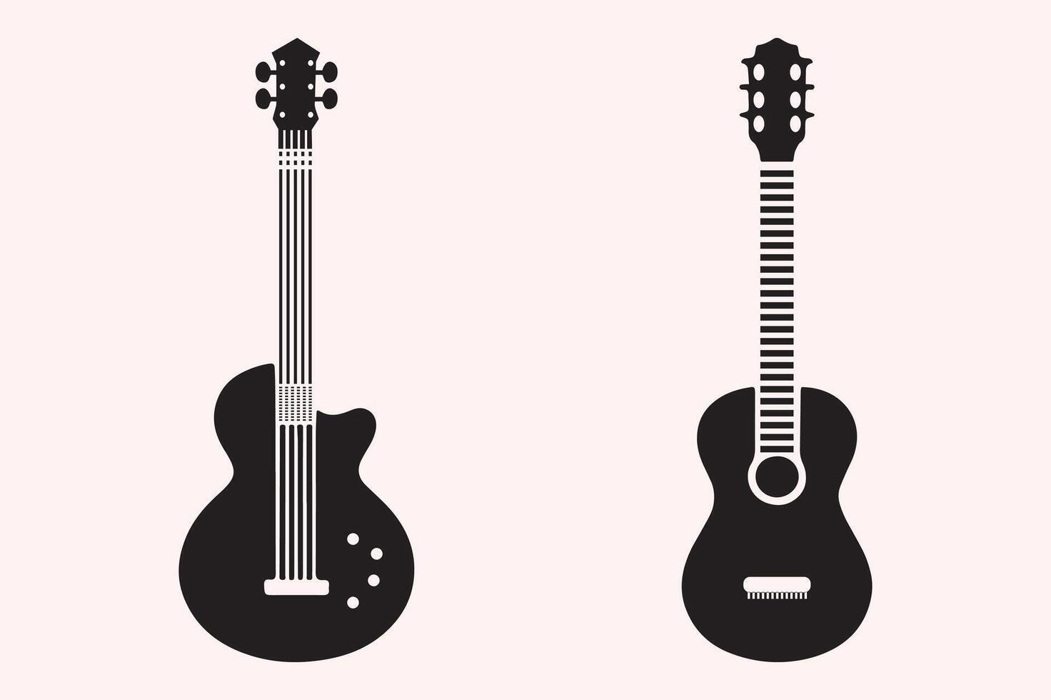 guitar silhouette isolated on a white background vector