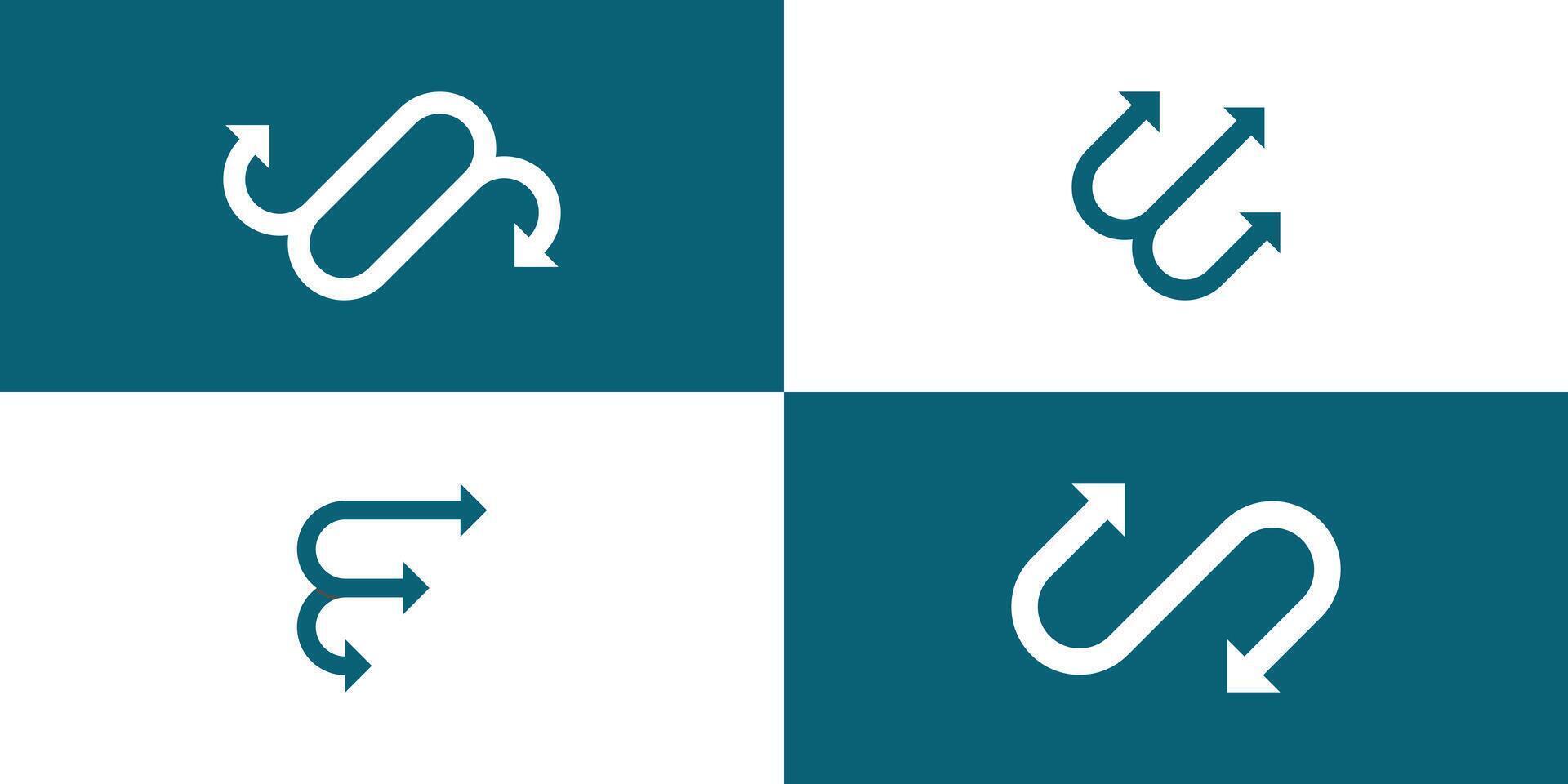 Collection economic logo with creative abstract elements design. Premium vector