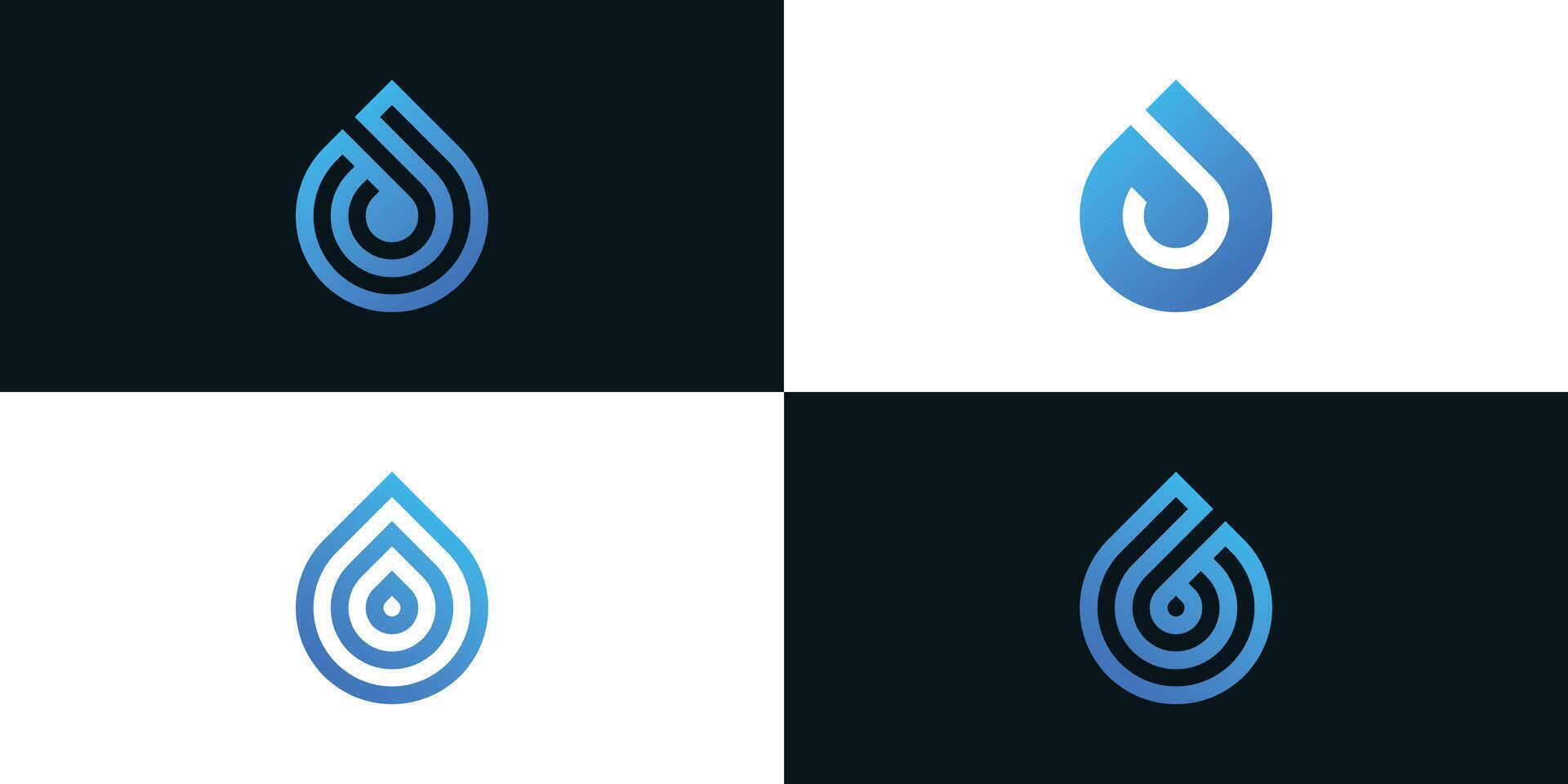 Collection of water drop logo designs. Premium vector