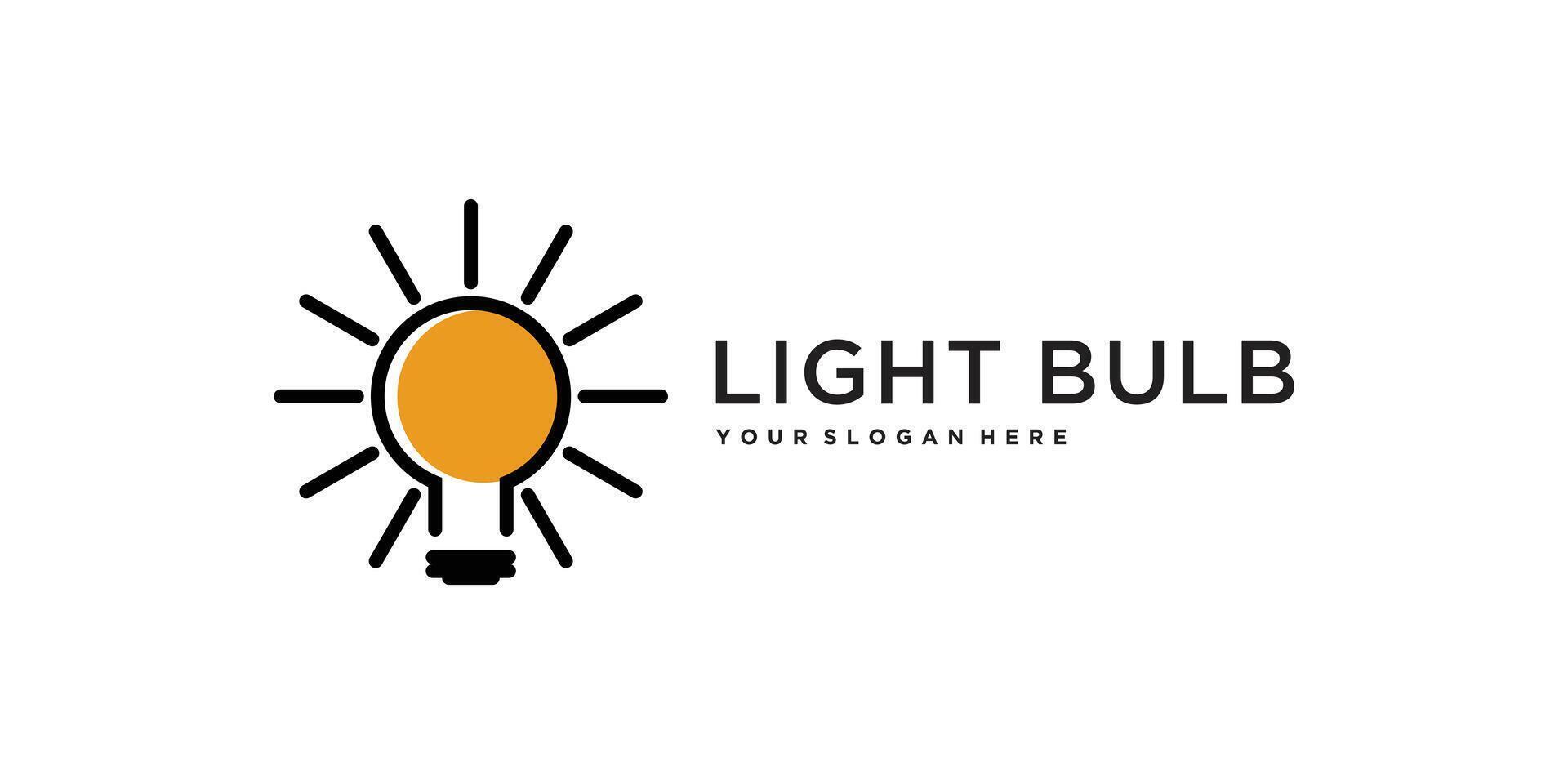 Light bullb logo design . Premium vector