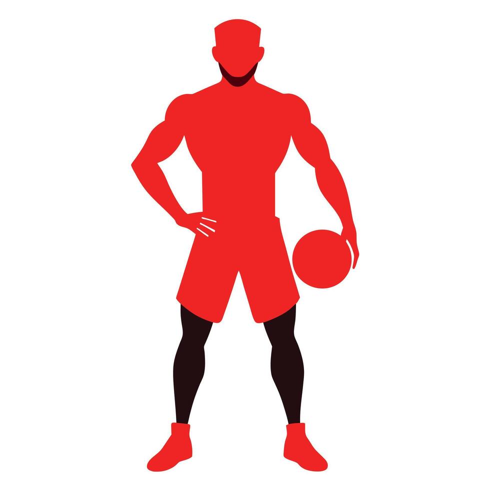 Grunge Basketball player black color silhouette isolated white background vector