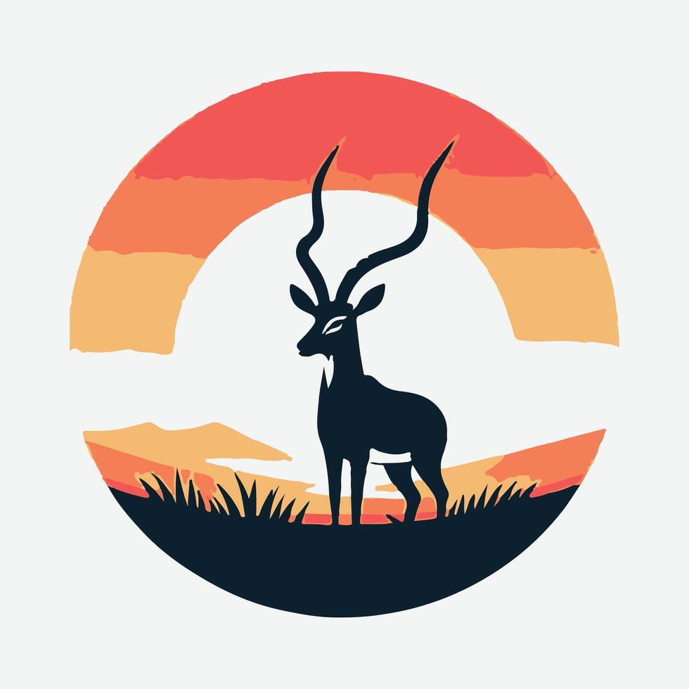 Majestic Antelope Silhouette, The Art of Nature's Elegance vector