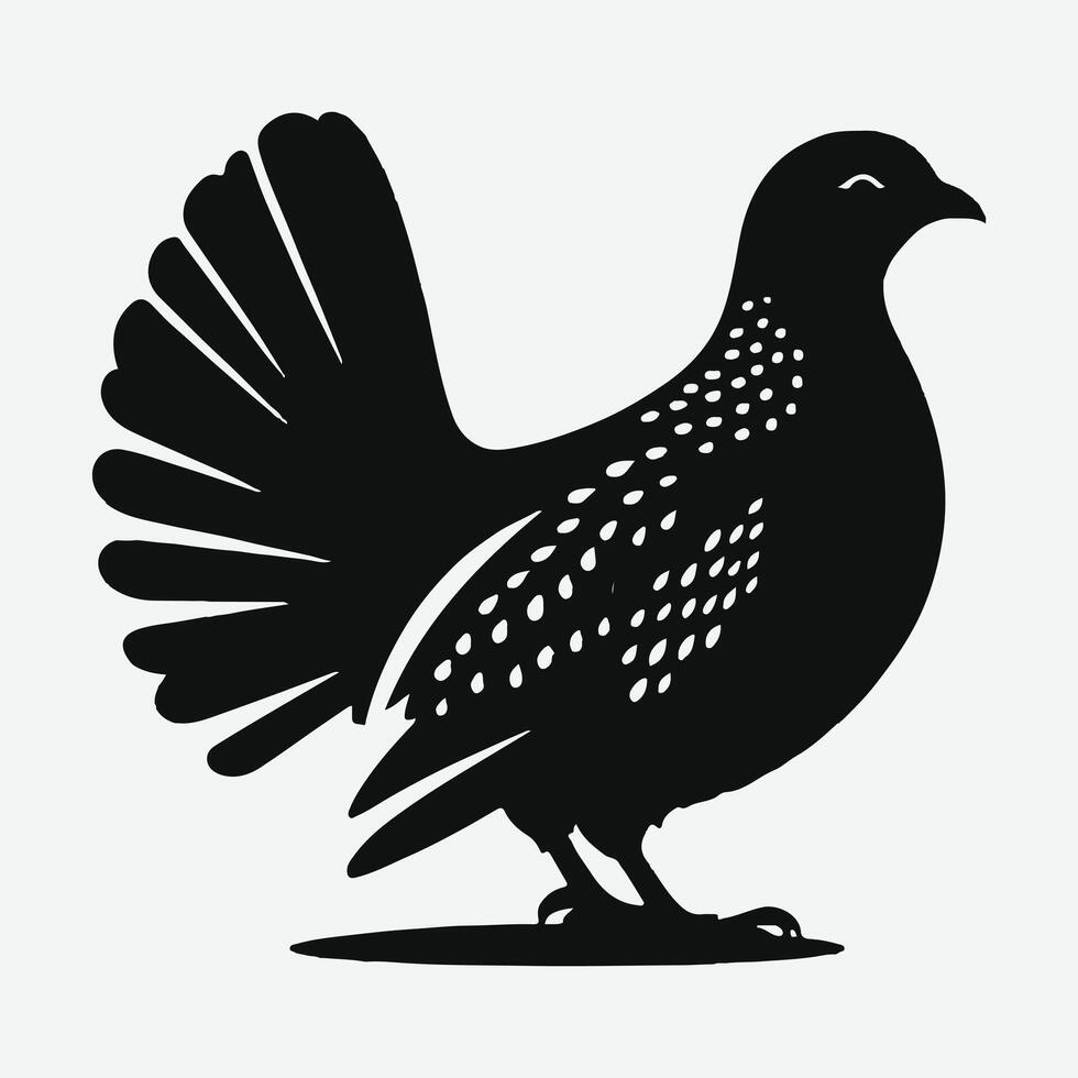 Majestic Grouse Silhouette, A Stunning Representation of Wilderness Beauty vector