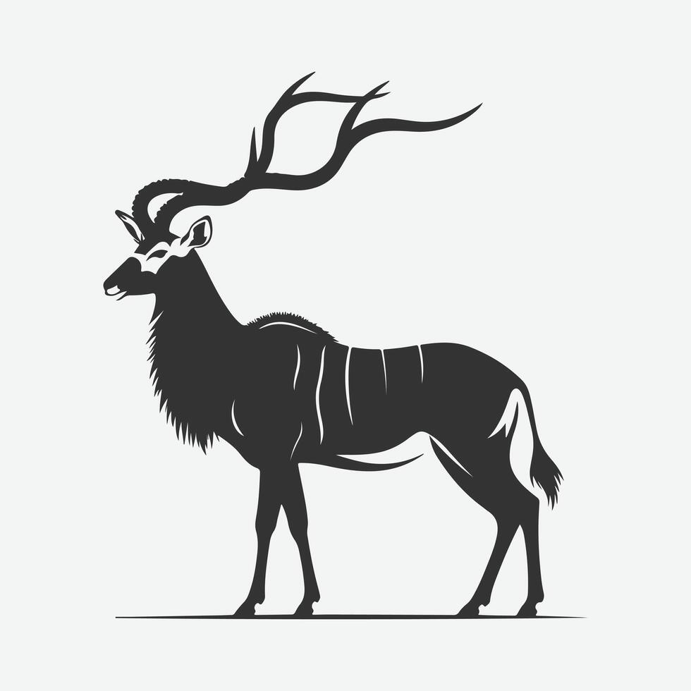 Majestic Antelope Silhouette, The Art of Nature's Elegance vector