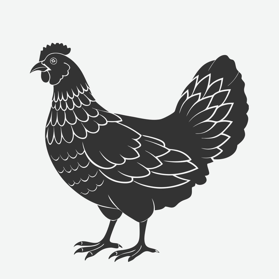 Stunning Hen Silhouette , Perfect for Design Projects and Crafts vector