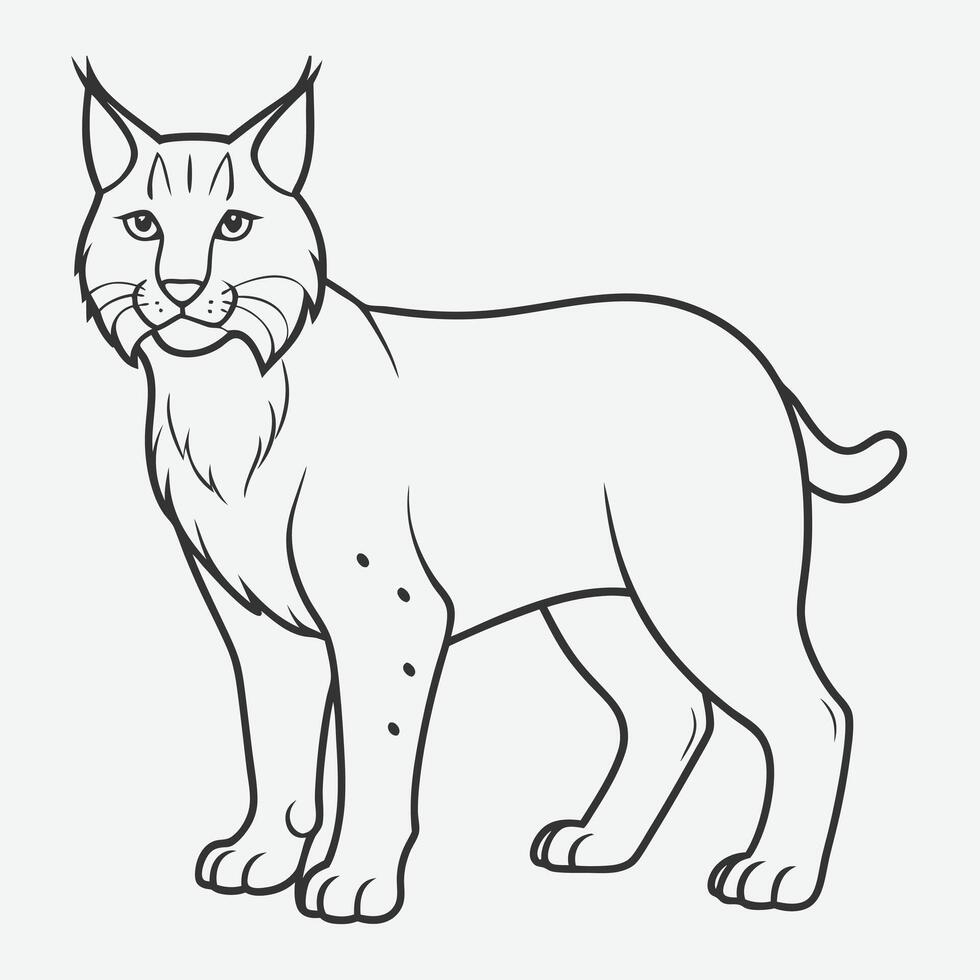 Stunning Lynx Line Art Design for Creative Projects vector