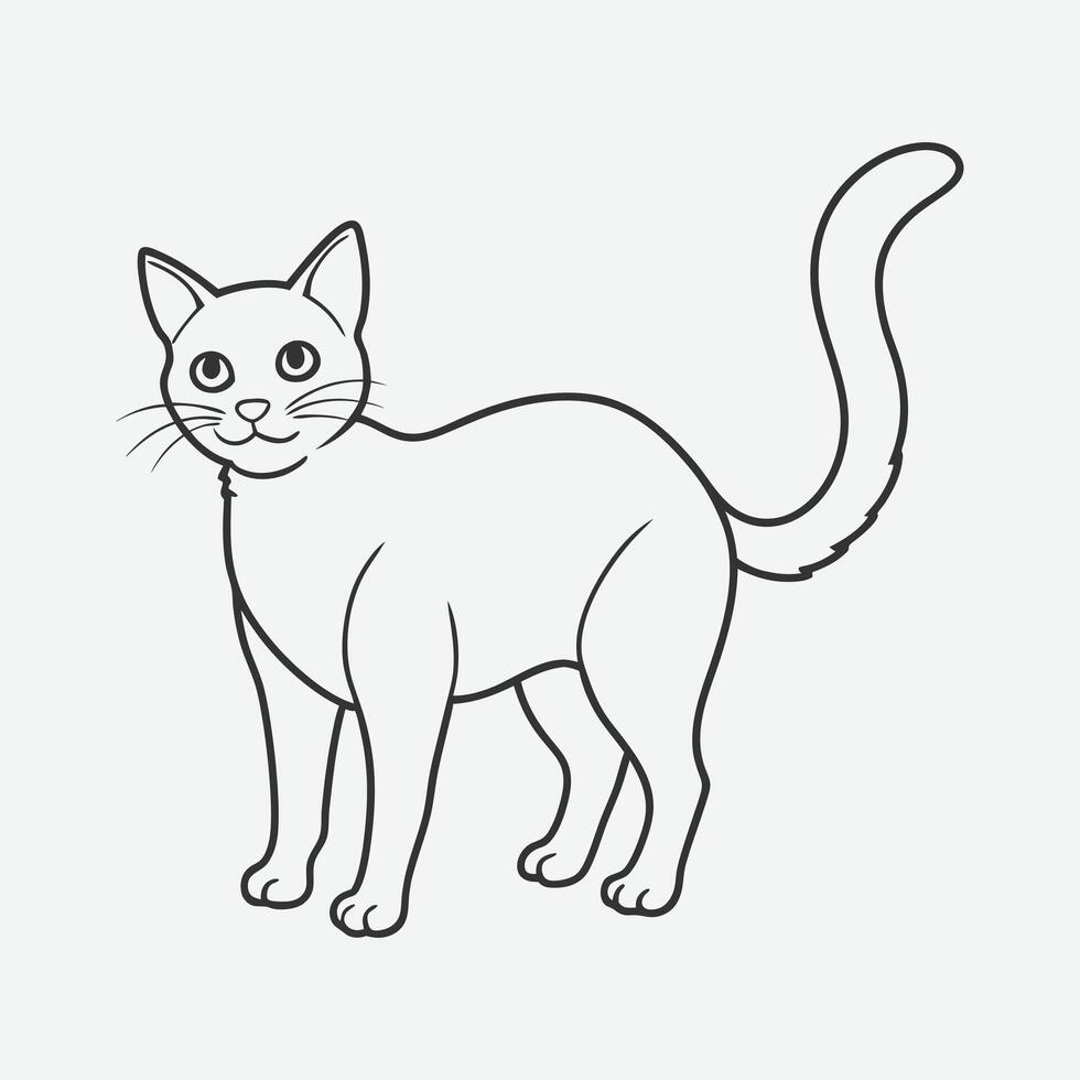 Exquisite Cat Line Art , Elegant and Minimalist Designs for All Your Creative Needs vector