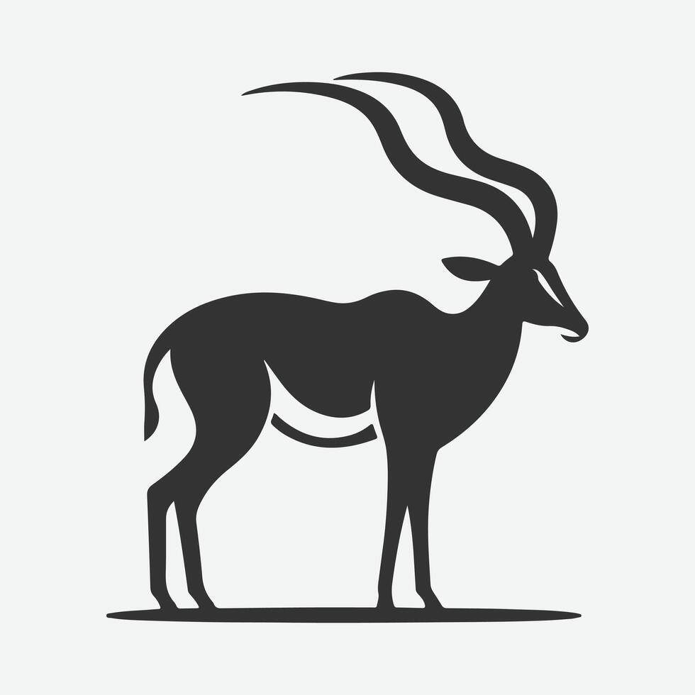 Majestic Antelope Silhouette, The Art of Nature's Elegance vector