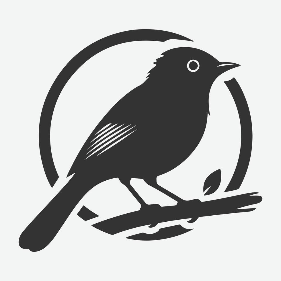 Graceful Bulbul Silhouette, Capturing the Elegance of Nature vector