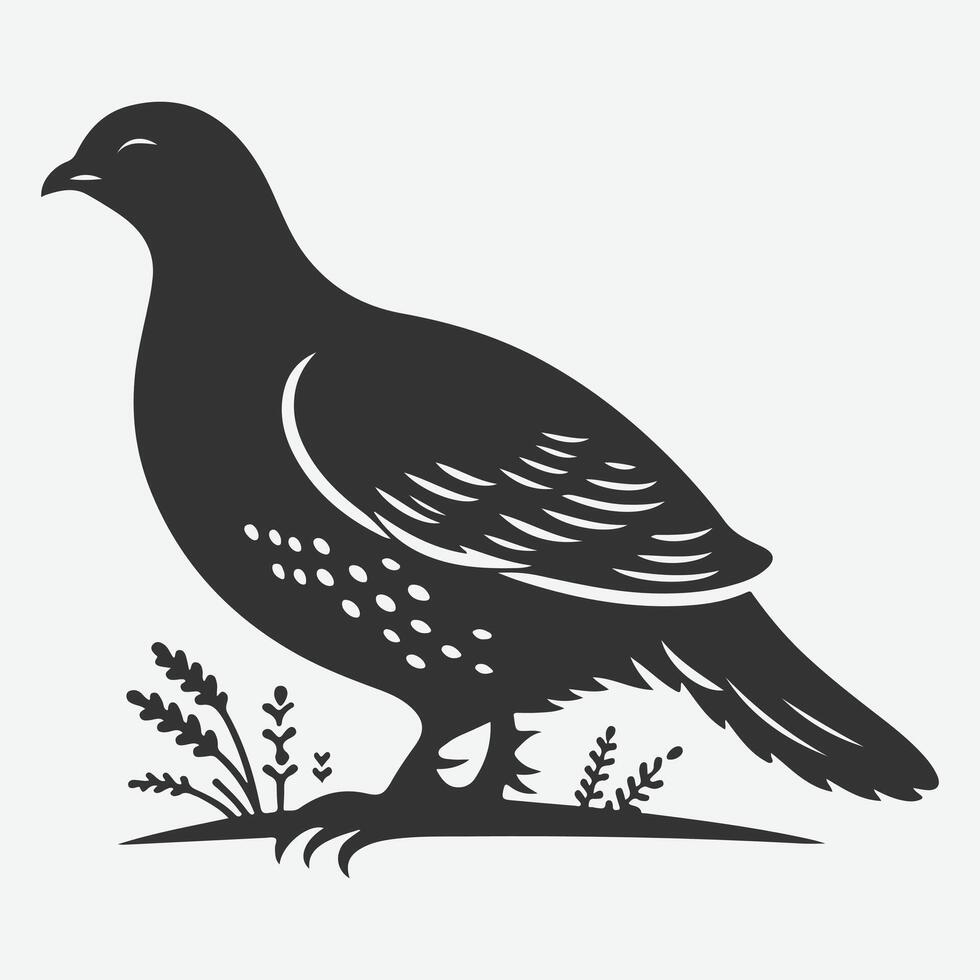 Majestic Grouse Silhouette, A Stunning Representation of Wilderness Beauty vector