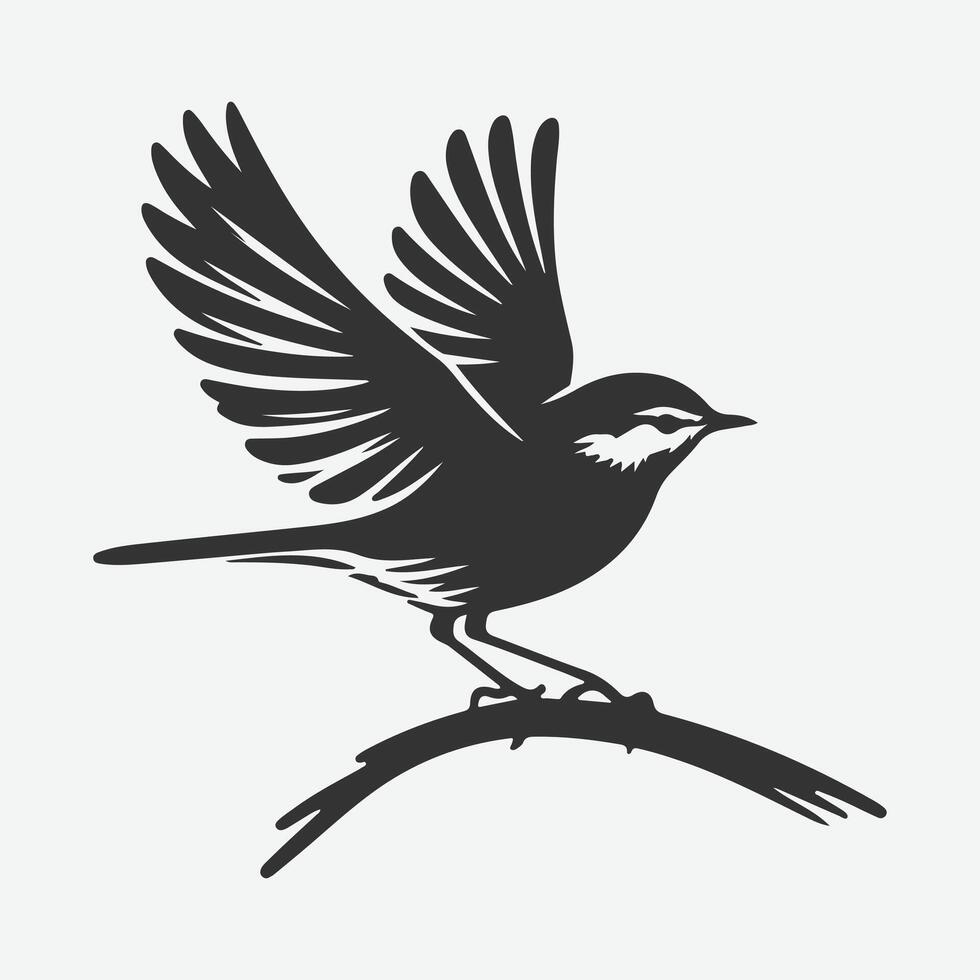 Captivating Wagtail Silhouette, Graceful Beauty in Nature's Dance vector