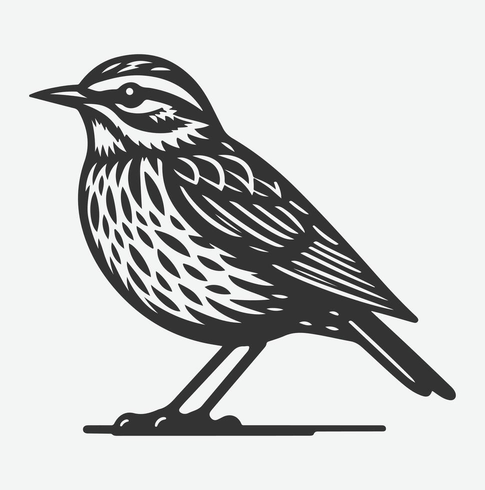 Majestic Lark Silhouette, Capturing Nature's Grace in a Timeless Silhouette vector