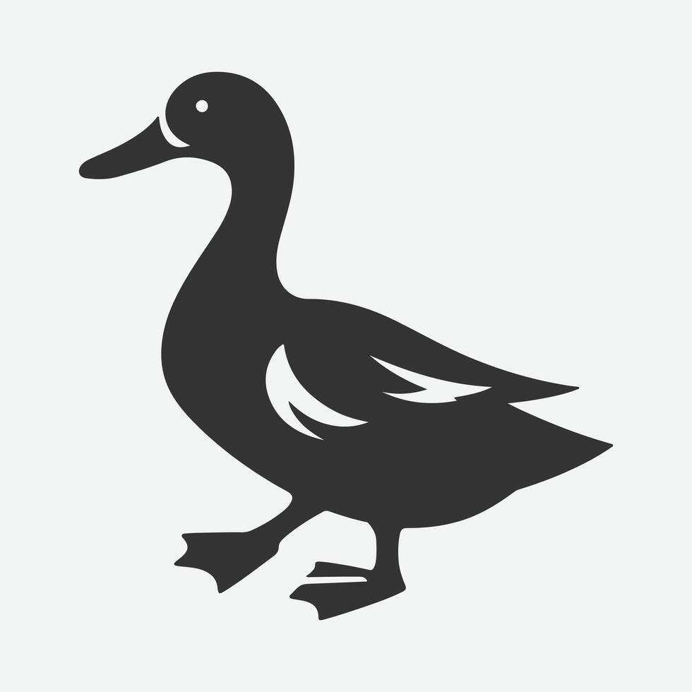 Captivating Duck Silhouette Art, A Stunning Collection of Serene Avian Shadows vector