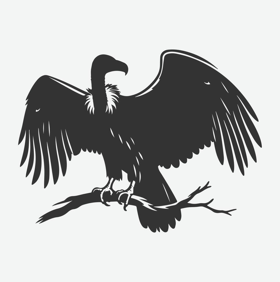 Majestic Vulture Silhouette, A Symbol of Nature's Power and Grace vector