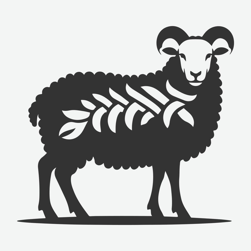 Majestic Sheep Silhouette, A Stunning Representation of Serenity and Grace vector