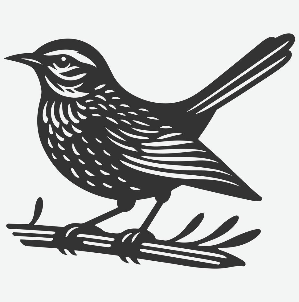 Majestic Lark Silhouette, Capturing Nature's Grace in a Timeless Silhouette vector