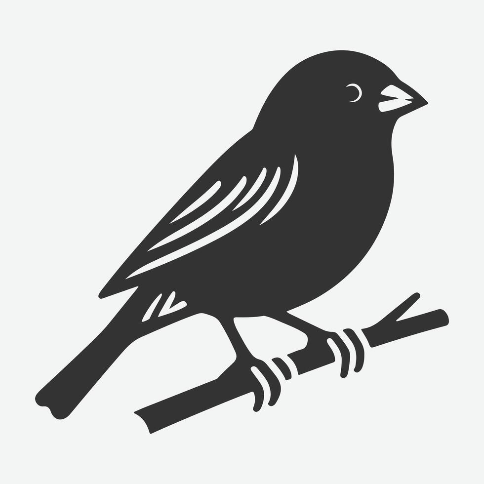 Majestic Finch Silhouette, Capturing the Grace and Elegance in Shadow vector