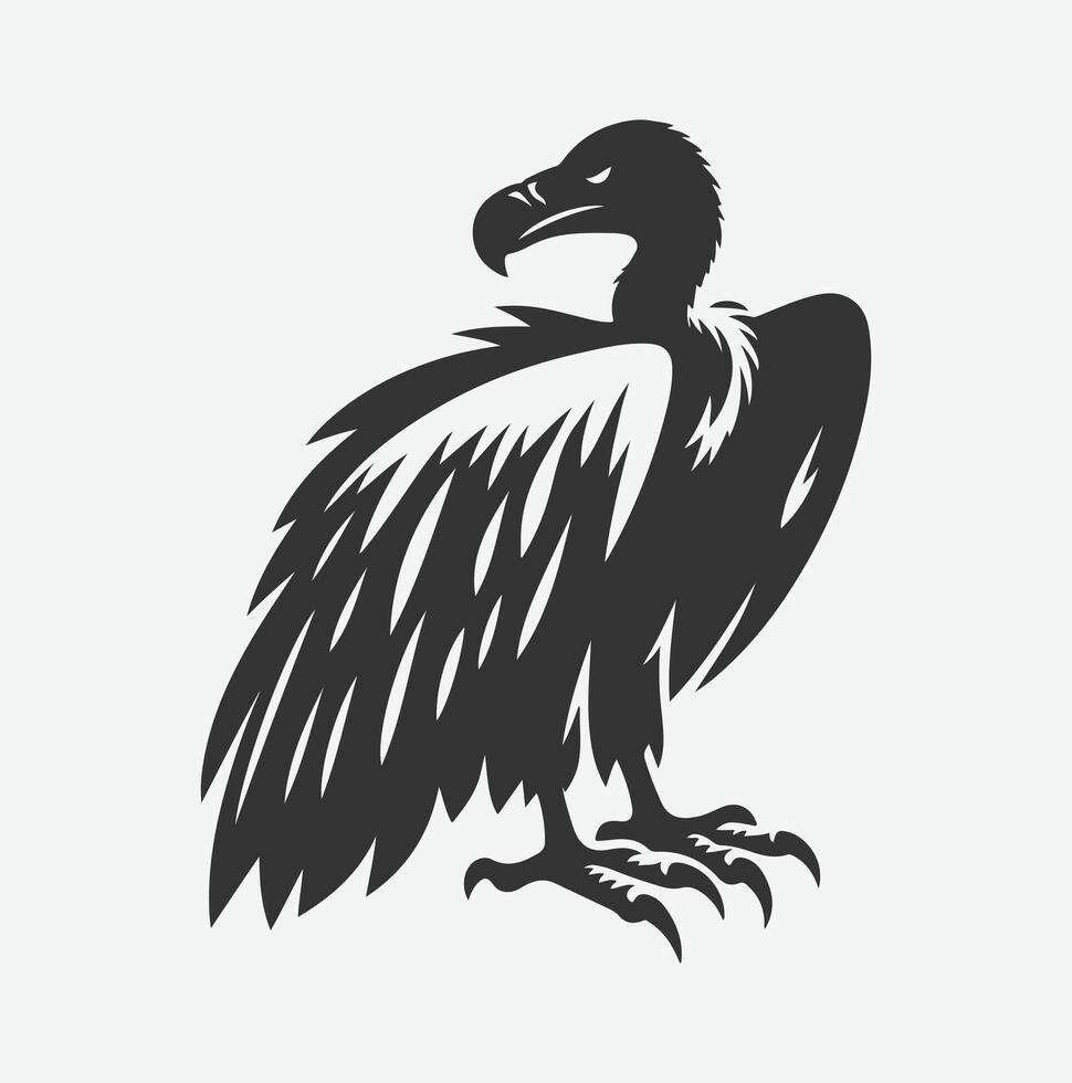 Majestic Vulture Silhouette, A Symbol of Nature's Power and Grace vector