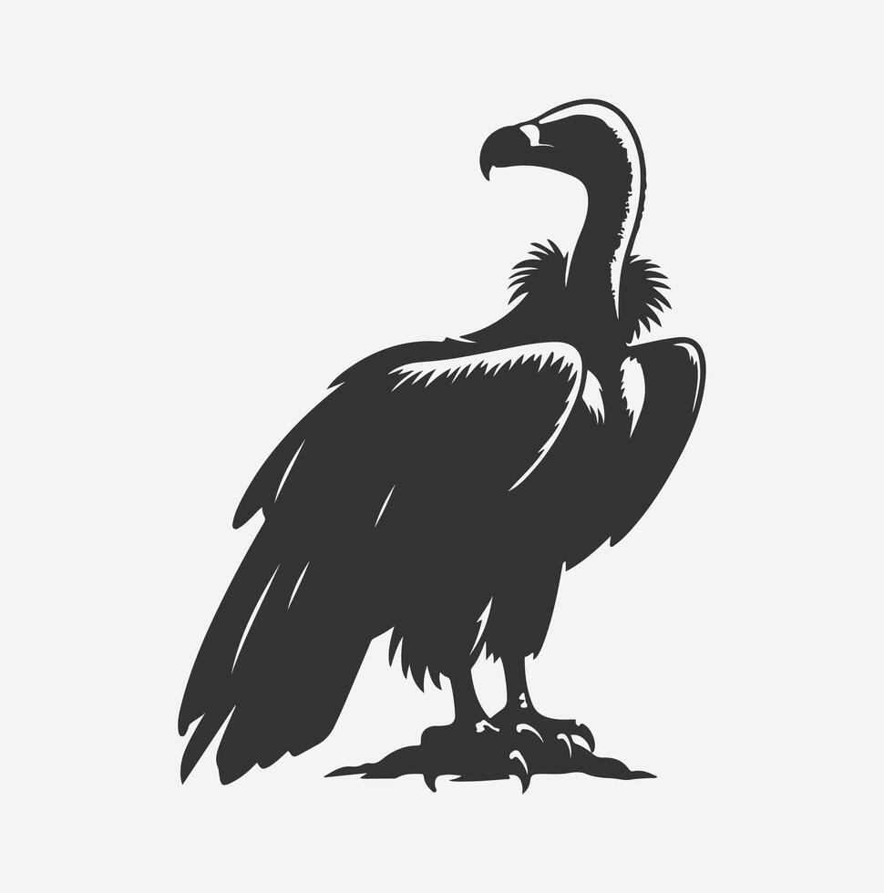 Majestic Vulture Silhouette, A Symbol of Nature's Power and Grace vector