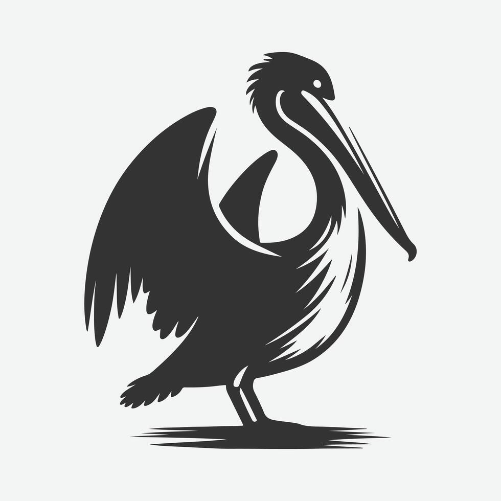 Majestic Pintail Silhouette, Capturing Nature's Grace in Shadow vector