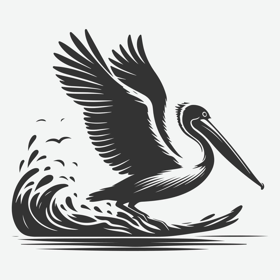 Majestic Pintail Silhouette, Capturing Nature's Grace in Shadow vector