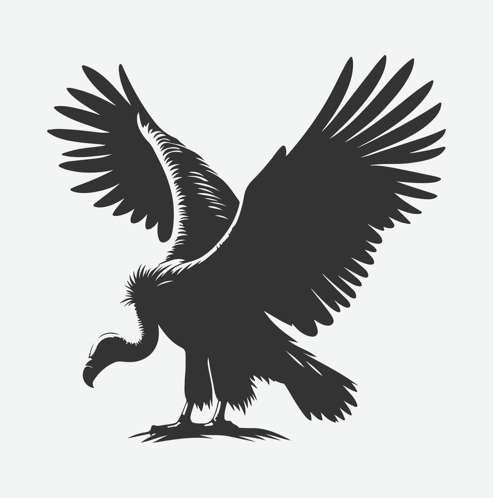 Majestic Vulture Silhouette, A Symbol of Nature's Power and Grace vector