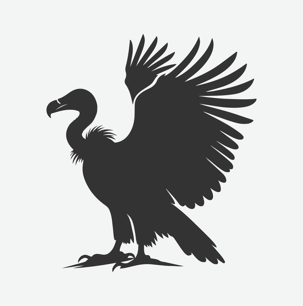 Majestic Vulture Silhouette, A Symbol of Nature's Power and Grace vector